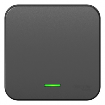 Schneider Electric  BLANCA  Антрацит  Выключатель 1-клавишный (cхема.1) с подсветкой, 10А, 250B, открытая установка BLNVA101106