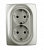 ЭРА  Эра12  Перламутр  Розетка 2X2P+E Schuko, 16АХ-250В 12-2106-15