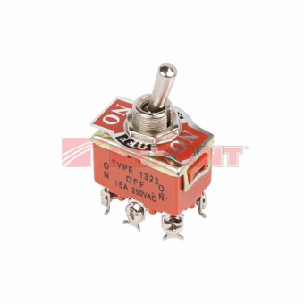Тумблер 250V 15А (6c) ON-OFF-ON двухполюсный  (KN-203)  REXANT 36-4132
