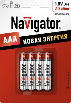 Элемент питания Navigator NBT-NE-LR03-BP4 94 751 (кратно 4)