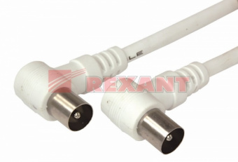 Шнур TV Plug - TV Plug  1.5М  Угловой  REXANT Белый  