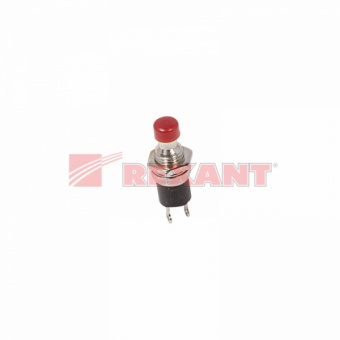 Выключатель-кнопка  металл 220V 2А (2с) (ON)-OFF  Ø7.2  красная  Micro (RWD-301, PBS-10B)  REXANT 36-3310
