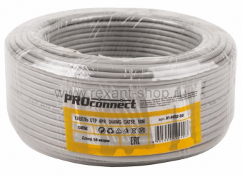 UTP 4PR 24AWG, CAT5 (бухта 50 метров)  кабель 01-0052-50 PROCONNECT