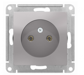 Schneider Electric AtlasDesign Алюминий  Розетка без заземляющих контактов 16А, механизм ATN000341