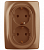 ЭРА  Эра12  Медь  Розетка 2X2P+E Schuko, 16АХ-250В 12-2106-14