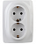 ЭРА  Эра12  Белый  Розетка 2X2P+E Schuko со шторками 16A-250В, IP20 12-2108-01