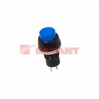 Выключатель-кнопка  250V 1А (2с) ON-OFF  синяя  Micro (PBS-20А)  REXANT 36-3071