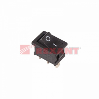 Выключатель клавишный 250V 6А (3с) (ON)-ON черный  Б/Фикс  Mini  (RWB-202, SC-768)  REXANT 36-2140