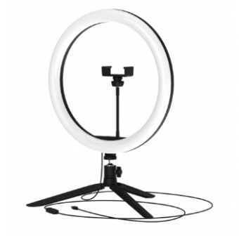 Светильник светодиодный кольцевой Gauss Ring Light RL003 d 30см с комплектом креплений для телефона. От USB, пульт в комплекте (3 цветовых температур)