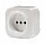 Legrand  Quteo  Белый Розетка 2К без шторки открытая установка 782210