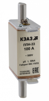 Плавкая вставка предохр. габ.    00С  25А КЭАЗ ППН-33-X3-00С-25А-УХЛ3