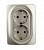 ЭРА  Эра12  Шампань  Розетка 2X2P+E Schuko, 16АХ-250В 12-2106-04