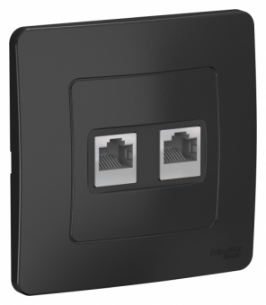 Schneider Electric  BLANCA  Антрацит  Розетка 2-местная компьютерная  RJ45, категория 5E, скрытая установка BLNIS045456