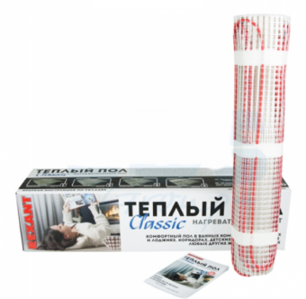 REXANT Тёплый пол (нагревательный мат)  Classic RNX -1,5-225 (площадь1,5 м2 (0,5 х 3,0 м)),225 Вт, двужильный с экраном 51-0503-2