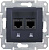 Schneider Electric Sedna Графит Розетка механизм компьютерная 2-местная RJ45 категория 5e, экранированная STP с пружинными зажимами IP20 скрытая установка SDN4600170