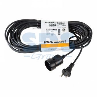 Удлинитель шнур 10 м (1 роз.) 2х0.75 мм2 черный STANDART PROCONNECT 11-5356