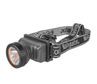 Фонарь налобный светодиодный Navigator NPT-H10-ACCU 1LEDx2Вт 2 режима аккумулятор 3.7В, 1,8Ач 61 284