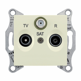 Schneider Electric Sedna  Бежевый Розетка механизм TV/R/SAT проходной 4dB IP20 скрытая установка SDN3501447