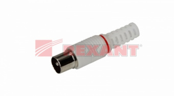 Штекер TV антенный пластик белый без пайки REXANT 05-2041