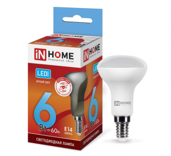 Светодиодная лампа IN HOME R50 6Вт 230В 4000К Е14