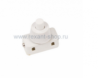 Выключатель-кнопка 250V 2А (2с) ON-OFF  белый  (PBS-17A) (для настольной лампы)  REXANT 36-3012