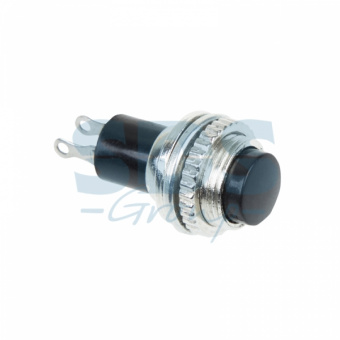 Выключатель-кнопка  металл 220V 2А (2с) (ON)-OFF  Ø10.2  черная  Mini  (RWD-213)  REXANT 36-3330