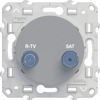 Schneider Electric ODACE Алюминий Розетка механизм R-TV/SAT проходная S53R456