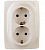 ЭРА  Эра12  Слоновая Кость  Розетка 2X2P+E Schuko, 16АХ-250В 12-2106-02