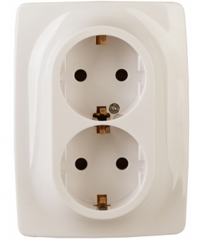 ЭРА  Эра12  Слоновая Кость  Розетка 2X2P+E Schuko, 16АХ-250В, винт,  12-2116-02