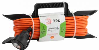Удлинитель силовой ЭРА UFx-1-2x1.0-20m-IP44 на рамке без заземляющих контактов  1 гнездо  20м ПВС 2х1