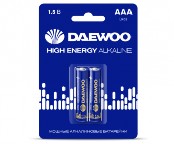 Элемент питания Daewoo LR03 HIGH ENERGY Alkaline 2021 BL-2 (кратно 2)