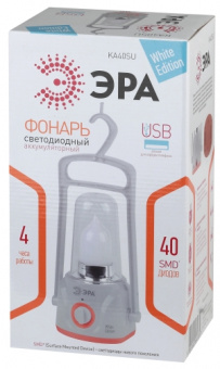 Фонарь светодиодный ЭРА KA40SU Аккумулятор 4V4Ah, 40xSMD, ЗУ 220V, карт