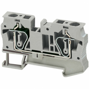 Клеммник пружинный проходной 6 мм.кв. 2тчк. серый Schneider Electric   NSYTRR62