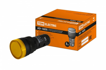 Лампа AD-16DS(LED) матрица d16мм желтый 12В AC/DC TDM