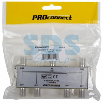 Делитель ТВ х 6 под F разъём 5-1000 МГц  PROCONNECT 05-6024