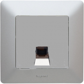 Legrand  Valena  LIFE  Алюмин. Розетка телефонная 1-местная RJ11 скрытая установка IP20 / 753638