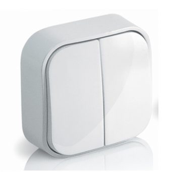 Legrand  Quteo  Белый Выключатель 2 клавишный открытая установка 782202