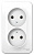 Schneider Electric  BLANCA  Белый  Розетка 2-местная без заземляющих контактов без шторок изолирующая пластина, 16А, 250В, IP20  открытая установка BLNRA000211