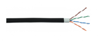 Каб. в. п. U/UTP кат. 5E 4х2х24AWG solid LSZH/LDPE чер. ITK
