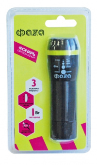 Фонарь ФAZA  P8-L1WZ 3xAAA черный/зеленый