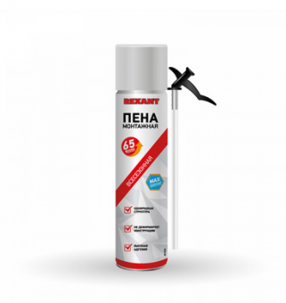 Пена монтажная всесезонная с трубочкой 65л REXANT max 89-0904