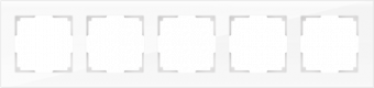 Werkel  Favorit  Белый Рамка 5-местная стекло WL01-Frame-05 a030823