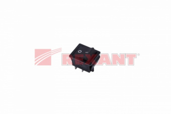 Выключатель клавишный 250V 15А (4с) (ON)-OFF черный  Б/Фикс  (RWB-501, SC-767)  REXANT 36-2380