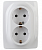 ЭРА  Эра12  Белый  Розетка 2X2P+E Schuko, 16АХ-250В, винт,  12-2116-01