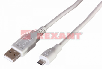 Шнур  micro USB (male) - USB-A (male)  3M  REXANT