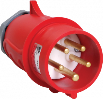 Вилка IEK 015 3Р+РЕ+N 16А 6ч/200/346-240/415В IP44 переносная MAGNUM