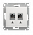 Schneider Electric Glossa  Белый Розетка 2-местная компьютерная RJ45+RJ45, категория 5E, механизм IP20 скрытая установка GSL000185KK
