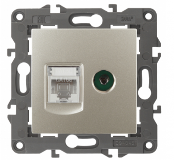 ЭРА  Elegance  Шампань  Розетка RJ45+TV, IP20, 14-3110-04