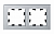 Schneider Electric AtlasDesign NATURE  Стекло Алюминий  Рамка 2-местная ATN320302