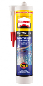 Герметик силиконовый санитарный д/ванной и кухни "Момент" (прозрачн), 280 мл